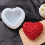 3D Floral Heart Silicone Candle Mold – DIY Wax, Soy Wax, Beeswax, Resin, Jesmonite, Concrete & Plaster Casting Mold
