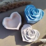 Heart-Shaped Rose Storage Box Silicone Mold with Lid – Epoxy Resin, Jesmonite, Concrete & Cement Jewelry Box Casting Mold