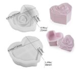 Heart-Shaped Rose Storage Box Silicone Mold with Lid – Epoxy Resin, Jesmonite, Concrete & Cement Jewelry Box Casting Mold