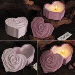Heart-Shaped Rose Storage Box Silicone Mold with Lid – Epoxy Resin, Jesmonite, Concrete & Cement Jewelry Box Casting Mold