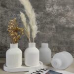 Ribbed Vase Silicone Mold for Epoxy Resin, Jesmonite, Concrete & Cement – DIY Flower Vase Casting Mold