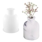 Ribbed Vase Silicone Mold for Epoxy Resin, Jesmonite, Concrete & Cement – DIY Flower Vase Casting Mold