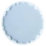 8 Inch Irregular Round Silicone Resin Mold with Edge 6mm Deep Circle Epoxy Resin Casting Mold for Faux Agate Coasters Trays DIY Crafts