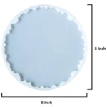 8 Inch Irregular Round Silicone Resin Mold with Edge 6mm Deep Circle Epoxy Resin Casting Mold for Faux Agate Coasters Trays DIY Crafts - Image 2
