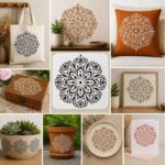 Imported High Quality Reusable Mandala Stencil 10×10 Inch – 0.5mm Mylar Plastic Stencil for Furniture, MDF, Decoupage, Scrapbooking & DIY Crafts