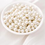Ivory White Pearl Beads 4mm & 6mm Round ABS Spacer Beads for Jewelry Making