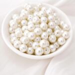 Ivory White Pearl Beads 4mm & 6mm Round ABS Spacer Beads for Jewelry Making