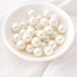 Ivory White Pearl Beads 4mm & 6mm Round ABS Spacer Beads for Jewelry Making