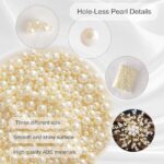 Ivory white high-luster round ABS imitation pearl beads without holes