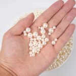 Ivory white high-luster round ABS imitation pearl beads without holes
