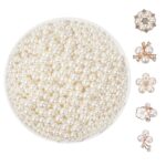 Ivory white high-luster round ABS imitation pearl beads without holes
