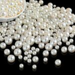 Ivory white high-luster round ABS imitation pearl beads without holes